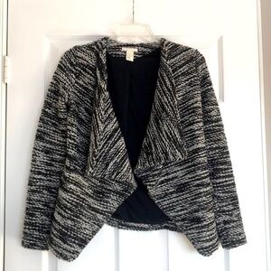 H&M Open Front Cropped Waterfall Shacket Size XS